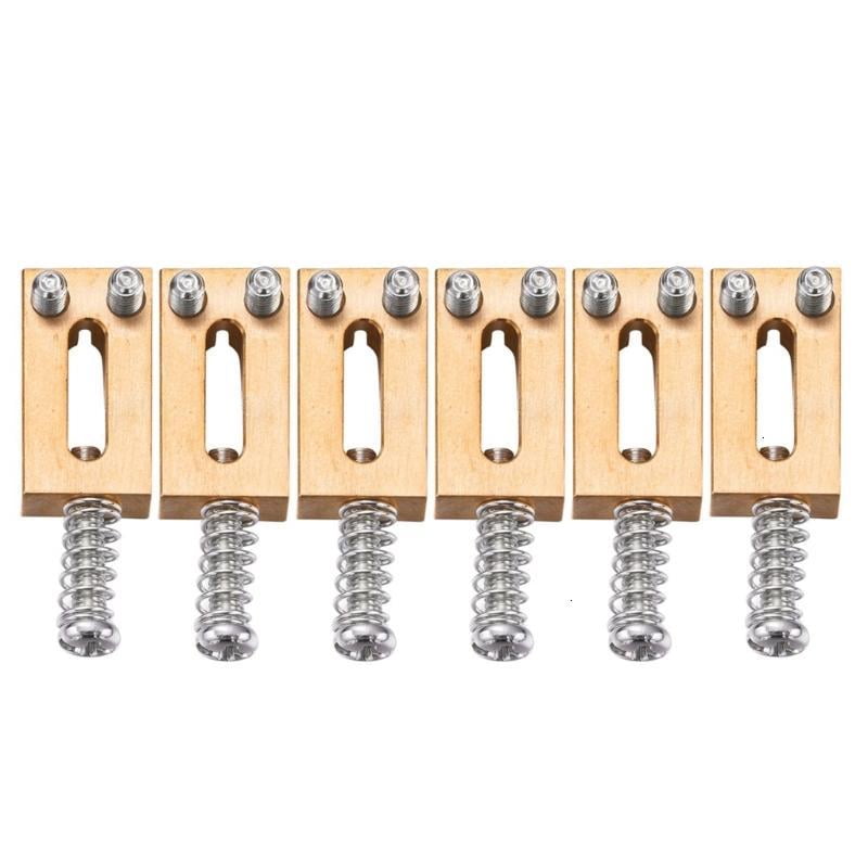 CEORPER 6Pcs Electric Guitar Bridge Saddle Brass Bridge Saddles Tremolo Bridges Saddle