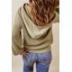 thumbnail image 1 of ABPHQTO Suéter con capucha y cuello en V de cuello henley verde de mujer, 1 of 5