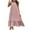 Pink, variant on Diufon Maxi Dresses for Women Summer Solid Color Ruffle Hem Dress Round Neck Cap Sleeve Dress