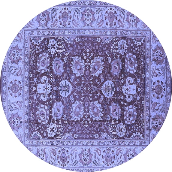 Ahgly Company Indoor Round Oriental Blue Industrial Area Rugs, 5' Round