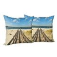 thumbnail image 6 of Ambesonne Beach Throw Pillow Cover 2 Pack, Perdido Beach Long Pier, 18", Cream Blue, 6 of 6