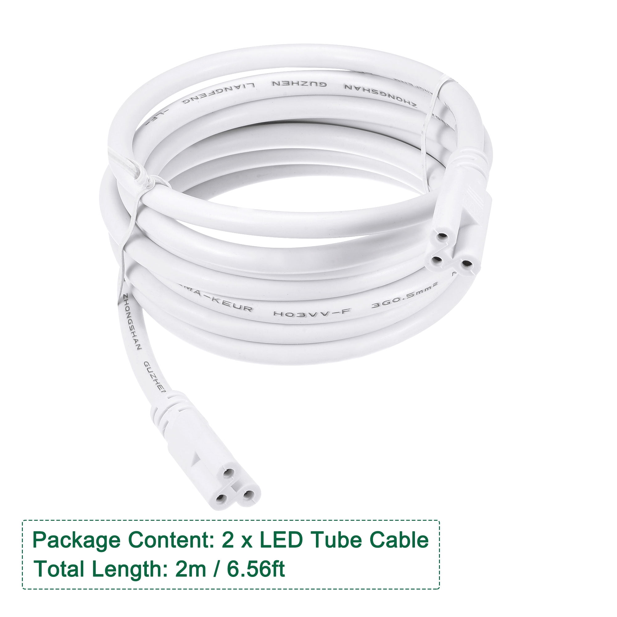 Unique Bargains LED Tube Connector Cable Male to Male Extension Cord for LED Light 78.74"