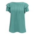 thumbnail image 4 of Blouses de Travail Décontractées à Manches Courtes Col Rond pour Femmes - Design Plissé, Léger, Tenue Toutes Saisons, 4 of 6