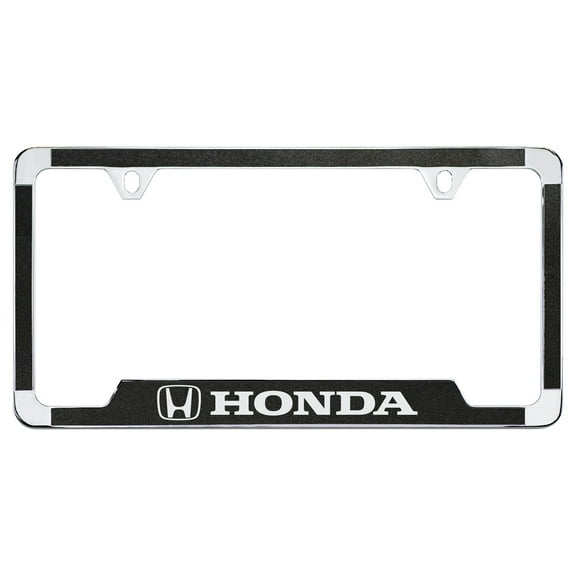 Honda Wordmark with Logo Vinyl Inlay Metal License Plate Frame Holder 2 Hole