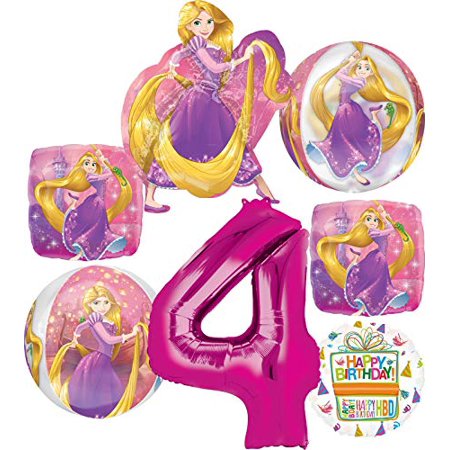 Princess Rapunzel Party Supplies 4th Birthday Orbz Balloon Bouquet