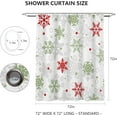 thumbnail image 4 of Winter Christmas Shower Curtain Snowflake Shower Curtain Ren and Green Snowflakes Xmas New Year Bathroom Decor Washable Durable Fabric Bathroom Curtains 72x72 in, 4 of 6