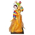 thumbnail image 4 of Korean Geisha Figurine Hanbok Dolls 12 inch Miniature Free Standing Korean Hanbok Geisha Doll Kabuki Statue for Home Office Tabletop Decor Colorful and Orange, 4 of 8