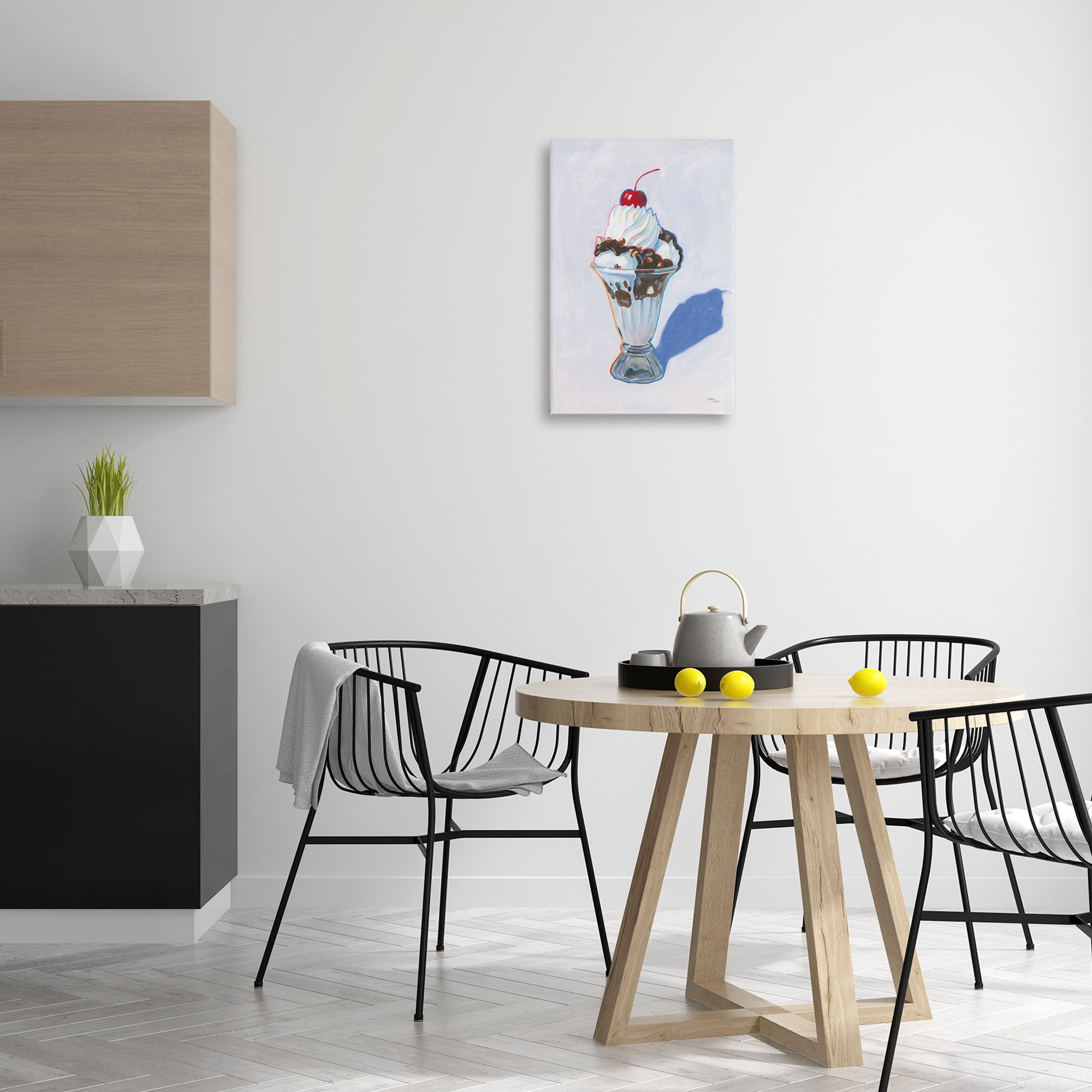 Stupell Industries Ice Cream Sundae Food & Beverage Painting Wrapped Canvas Art Print Wall Art, 16 x 24