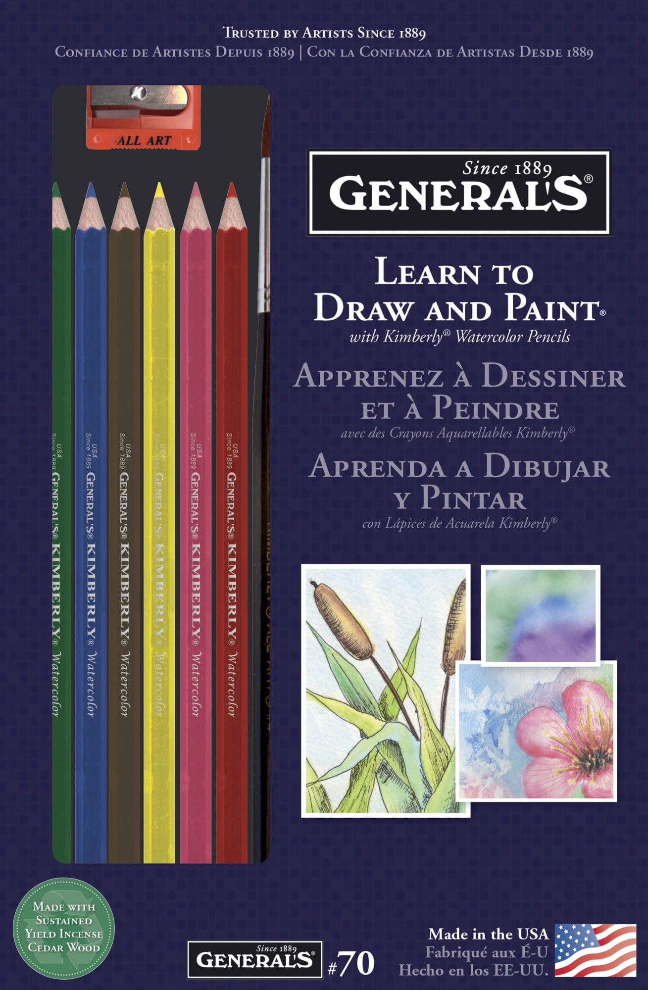 General's Pencil Learn to Draw and Paint with Watercolor Pencils Set