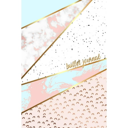 Paperboard Cover Journal - Bullet Journal: Marble + Gold Designer Bullet Journal Dot Grid Journal (Paperback)