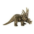 thumbnail image 4 of Mini escultura de dinosaurio de latón, recuerdo en miniatura para mascotas, adorables artesanías de Triceratops para decoración de dormitorio, hogar u mayimx Escultura de dinosaurio, 4 of 9