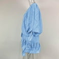 thumbnail image 5 of THDHVS Plus Size Dress,Dresses for Women,Casual Solid Color Tiered Ruffle Lantern Sleeve Maxi Dress Light Blue, 5 of 9