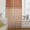 thumbnail image 4 of Terracotta Brown Striped Sheer Curtains 72 Inches Long, Boho Stripes Minimalist Linen Texture Light Filering Curtains, Breathable Simi Curtain Privacy Drapes for Living Room Bedroom Window Treatment, 4 of 9