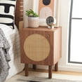 thumbnail image 2 of SAFAVIEH Ophelia 1 Door Night Stand, Walnut/Natural (14.8 in. W x 15.5 in. D x 20.8 in. H), 2 of 13