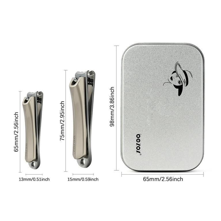 Toe Nail Clippers Adult, Nail Clippers with Catcher, 2 PCS Steel Nail  Clippers
