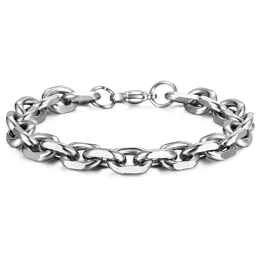 10MM Bracelets Rock For Man Chain Link Stainless Steel Bracelet Hiphop Ornament 