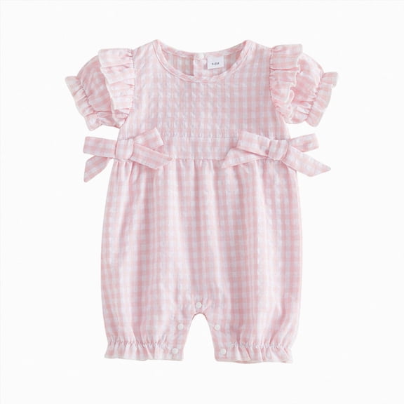 Baby Girl Romper Summer Clothes Waffes Outfit Onesie Bodysuit Infant Girl Clothes 6-12 Months 12-24 Months 2t 3t 4t 5t 6t 7t 8t 9t Children 0-3M