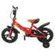 thumbnail image 4 of Bicicleta para niños de 12 pulgadas con ruedas de espuma y marco de acero con alto contenido de carbono, bicicleta deportiva para niños con ruedas de entrenamiento para niños pequeños, color rojo, 4 of 15