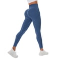 thumbnail image 2 of Celsior Cellulite Leggings Slim Move Cellulite Leggings No Front Seam Leggings Sculpting Yoga Fitness Pants Tummy Control Compression Pants High Waisted Leggings Resistance Band Leggings Navy S, 2 of 4