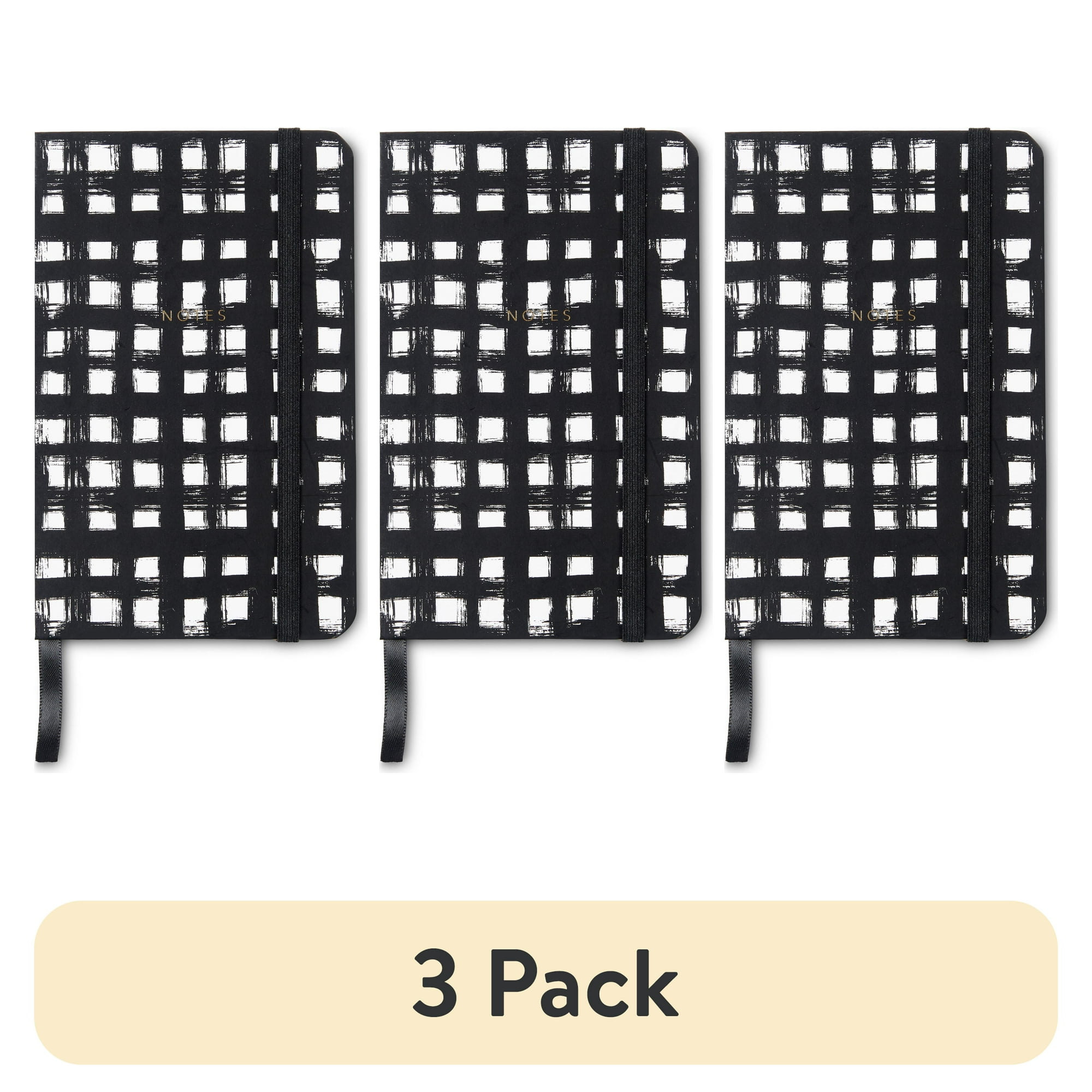 (3 pack) Pen+Gear Small Hardcover Journal, Black & White Geometric, 160 Pages, 3.625 in x 5.625 in