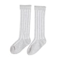 thumbnail image 4 of fnnxnal Girls Knee High Cotton Socks, Solid Color Ruffle Ribbed School Uniform Socks for Kids, Gray,Size 5-6T, 4 of 5