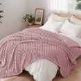 thumbnail image 3 of U by Bedsure Pale Mauve Fleece Queen Blanket for Couch - Super Soft Cozy Blankets for Women, Girls, 90x90 inches, 3 of 6