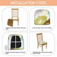 thumbnail image 4 of Green and Blue Pioneer Flower Pattern Seat Covers for Dining Room Chairs Set Of 4,Stretch Printed Washable Chair Seat Cover with Elastic Ties and Button,Removable Waterproof Couch Cushion Covers, 4 of 6