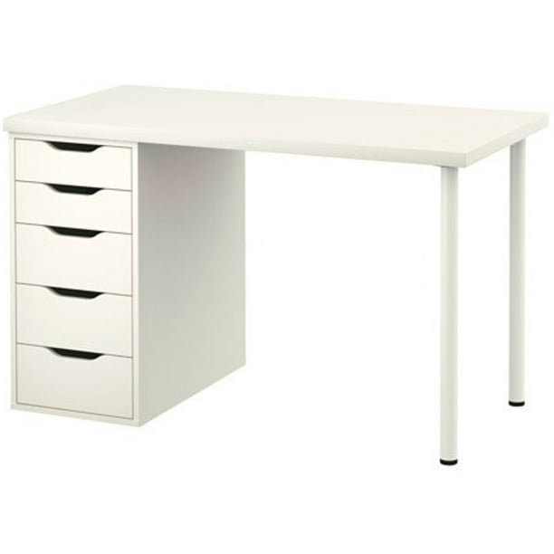 Ikea Modern Computer Desk With Drawers White Walmart Com