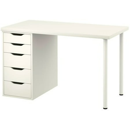 Ikea Modern Computer Desk With Drawers, White
