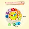 thumbnail image 4 of Time Clock Toy for Kids Wooden Time Learning Shape Sorting Color Game Montessori Early Education Math Set Kid Jigsaw Play Tool Preschool Toddler Puzzle Toy Gift for Boys Girls Birthday Age 3 4 5 6, 4 of 6