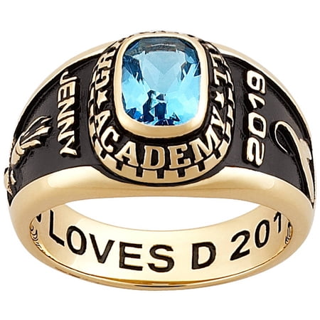 Freestyle, Women's Classic 18kt Gold Plated Sterling Silver Stone Class Ring, High School or College Graduation