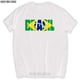 thumbnail image 1 of Camiseta de manga corta para hombre Camisa de algodón con letras personalizadas Bandera de Brasil XXXL familiar negra envío directo, 1 of 6