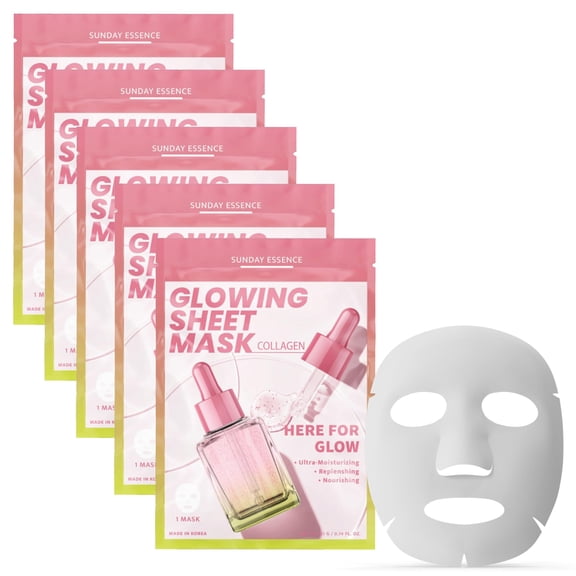 Sunday Essence: Here for Glow Collagen Sheet Mask 5 Ct