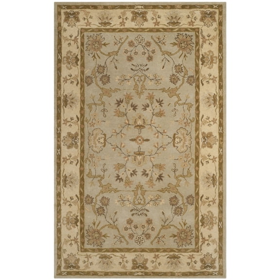 SAFAVIEH Antiquity Georgene Oriental Wool Area Rug, Light Gray/Beige, 5' x 8'