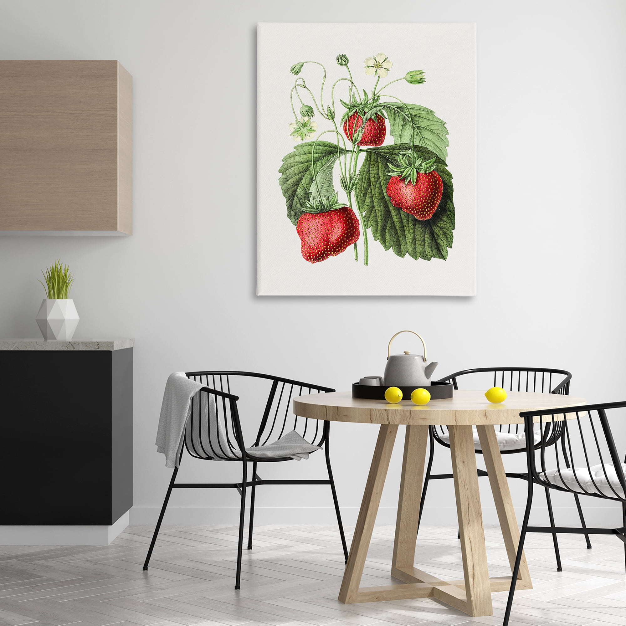 Stupell Industries Vintage Strawberries Study Food & Beverage Painting Gallery Wrapped Canvas Art Print Wall Art, 36 x 48