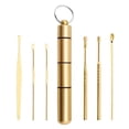 thumbnail image 3 of de eliminación de cera para oídos, 6 uds., juegos de herramientas de limpieza de oídos, removedor de cera para de oído dorado Yuyangstore Palillo de oreja de acero inoxidable, 3 of 6