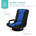 thumbnail image 5 of Best Choice Products Swivel Gaming Chair 360 Degree Multipurpose Floor Chair Rocker for TV, Reading, Playing Video Games w/Lumbar Support, Armrest Handles, Adjustable Foldable Backrest - Black/Blue, 5 of 5