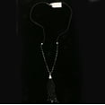 thumbnail image 6 of Erica Lyons Velvet Gift Bag  Beaded Tassel Long-Necklace Black & Silver-Tone, 6 of 7