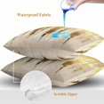 thumbnail image 4 of Throw Pillow Covers 24x24 Inch Set of 2, Abstract Gold Waterproof Outdoor Pillow Covers, Modern Brush Luxury Strokes Artwork Decorative Cushion Pillowcases for Couch, Sofa, Bed, Garden, Patio, 4 of 9