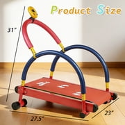 Easy Playhouse: Kids Treadmill - Red & Blue, Manual Self-Propelled Motion, Foam Handlebars, Walk & Jog Pad, Exercise Equipment, LED Display, 150lb Cap