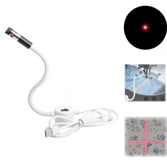 Magnetic Positioning Quilting Light for Sewing Machine, USB-Powered Red Laser Stitch Guide with Adjustable Crosshair for Precise Sewing & Quilting