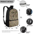 thumbnail image 5 of Binienty Camo Bow Print Kids School Backpack, 17 Inch Large Capacity Bookbag with Built-in Laptop Slot, Adjustable Straps Front Pocket Travel Daypack for Students, 5 of 6