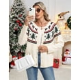 thumbnail image 4 of Cardigan Sweaters for Women Long Sleeve V Neck Ugly Christmas Tree Button Down Fair Isle Sweater Funny Holiday Knitted Sweater Alsol Lamesa, 4 of 6