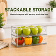 thumbnail image 3 of Pantry Organizers and Storage, Clear Plastic Storage Bins with Handles, Stackable Clear Organizer Bins for Pantry, Fridge Organizer Bins, Refrigerator Storage and Freezer Organizer Bins, Set of 6, 3 of 9