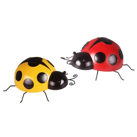 

Wall Ladybug Art Decor Metal Decorations Ornament Living Room Sculpture Iron Bug Hanging Insect