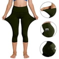 thumbnail image 4 of WPPGONE Girls High Waisted Capri Leggings Teen Big Kids Athletic Cropped Yoga Pants with Side Pockets Moisture Wicking Tummy Control Workout Running Activewear Stretchy Tights, 4 of 9