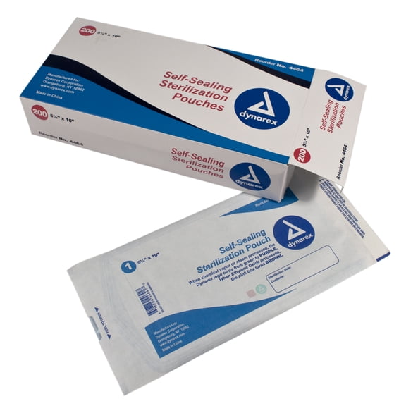 Sterilization Pouches 5.25" x 10" 1 Box of 200 Pouches