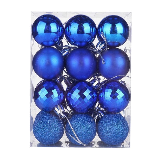 Adornos navideños de plástico para colgar en el árbol de Navidad, 4 cm, paquete de 24 unidades