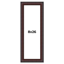 8x26 Frame Brown Round Mahogany Solid Wood Picture Frame | 1.625 Inch Moulding Width | with UV