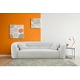thumbnail image 7 of Williamspace 90.6" Modern Velvet Curved Sofa Couch,Luxury Boucle Fabric Sofa with 2 Throw Pillows for Living Room Apartment,White, 7 of 7
